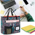 LoDrid Foldable File Tote Bag with Handles, Portable Organizer Box with 3 Built-in Boards for Letter Size Files,