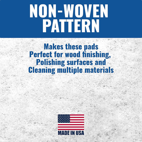 10 Pack of White Non Scratch Non-Woven Pads for Cleaning/Polishing and Multi Purpose Use in Your Home Workshop or Garage