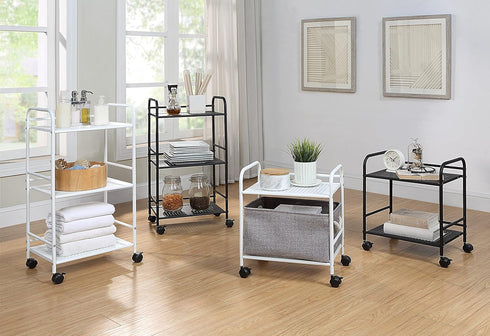 SunnyPoint Minimalist Style Utility Rolling Shelf Cart (WHT)