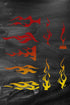 Reusable Tribal Flames and Pin Stripe Stencil 11" x 8.5" - Custom Fire Design for Dynamic Crafts