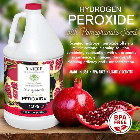 12% Rivire Scented Hydrogen Peroxide Gallon, Pomegranate