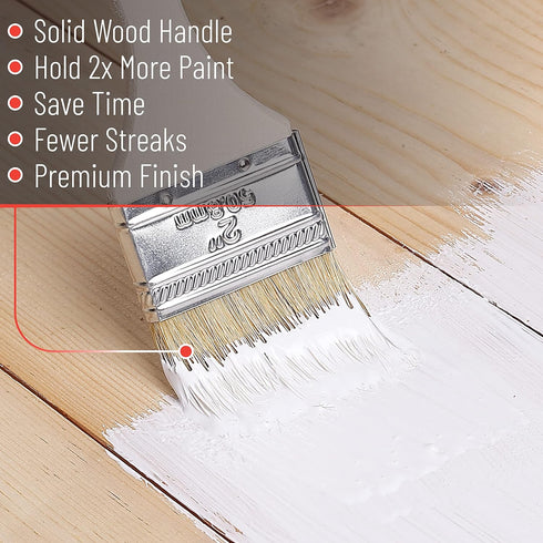 Bates Chip Paint Brushes, 2 Inch, 9 Pack, Natural Bristle Paint Brushes for Painting and Staining