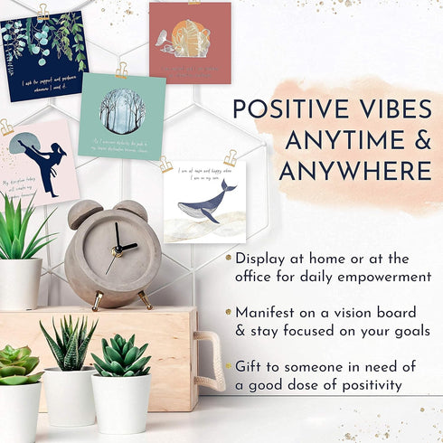 RYVE 52 Positive Affirmation Cards for Women – Daily Motivation & Meditation with Inspirational Quotes, Gifts