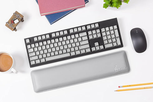 Bailey Full Size by Castle - Leather Ergonomic Computer Wrist Rest Pad for Keyboards with 104 Keys (Stone, Full Size)