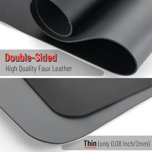 Mr. Pen Dual-Sided Desk Mat, 23.6" x 13.7", Leather Desk Pad, Mouse Pad, Keyboard Mat for Desktop