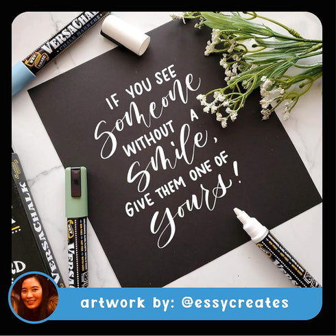 VersaChalk White Chalkboard Chalk Markers, Wet Erase Dustless Chalk Ink Paint Marker for Blackboard, Dry Erase White