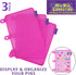 Enamel Pin Display Pages (3 PK) for Disney Collectible Pins in Any 3-Ring Binder, Lay Flat with Pinbacks (Pink)