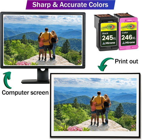 Mirone Compatible Ink Cartridges Replacement for Canon 245 246 245XL 246XL for Pixma MG2522 (2 Pack)