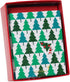 Papyrus Petite Holiday Christmas Cards Boxed, Glitter Pine Trees with Santa (20-Count)