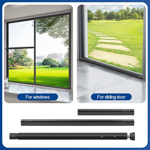 Bar,17-50 Inch Black-1Pcs Sliding Door Security Bar,Window Inside Security Adjustable Patio Glass Door/Window Lock Bar