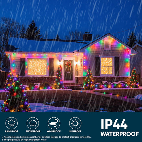 600 Outdoor,197 8 Joiedomi LED Christmas Lights FT Multicolor Christmas Tree Lights with Modes Timer, PVC Clear Wire