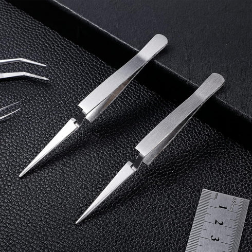3 Pieces Reverse Tweezers - Locking Tweezers for Crafting and Electronics, Stainless Steel Forceps