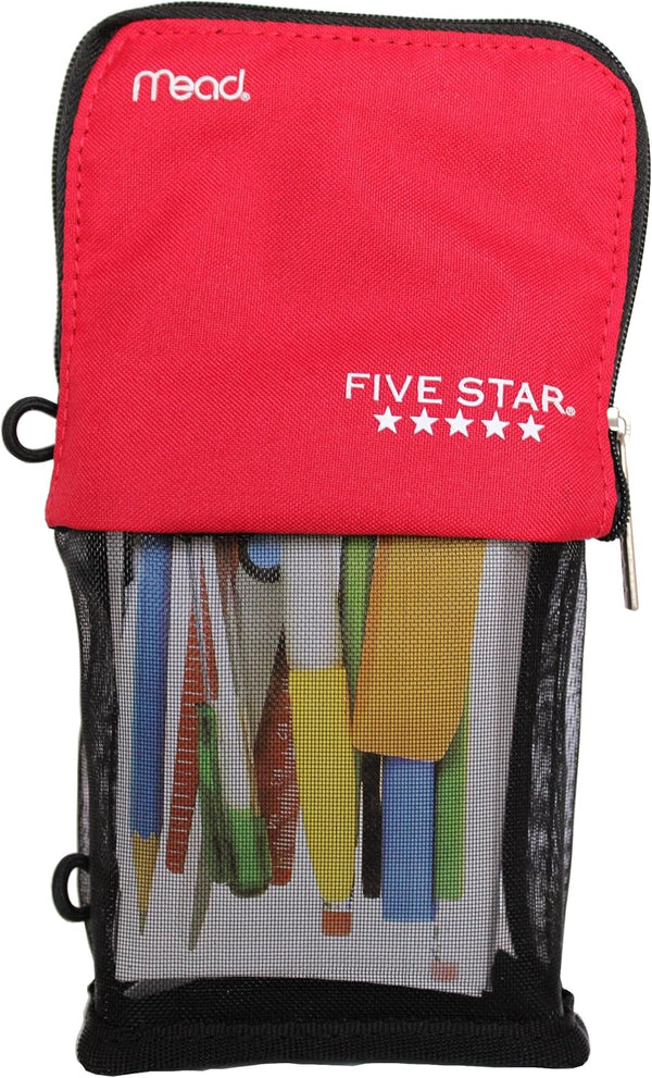 Mead Five Star Stand and Store Self Standing Pencil Pouch, Colors May Vary