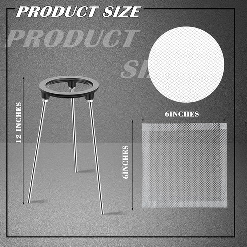 12 Inch Tripod with 4 Pcs Mesh Screen Lab Bunsen Burner Tripod Stand Cast Iron Removable Legs Experimental Teaching Equipment for Heating and Soldering Laboratory Chemistry Education