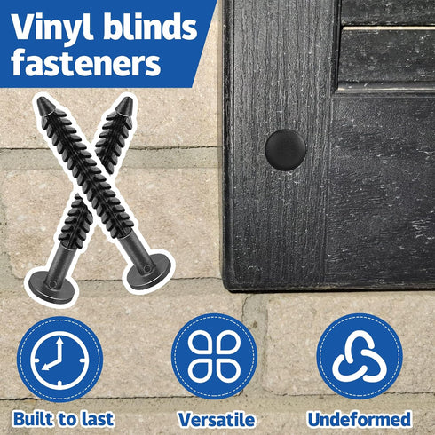 Nkiy Quen 50 Fasteners,3 Inch Pcs Vinyl Shutter Window Shutter Screws Window Panel Pin,Black Shutter Spikes Anchors
