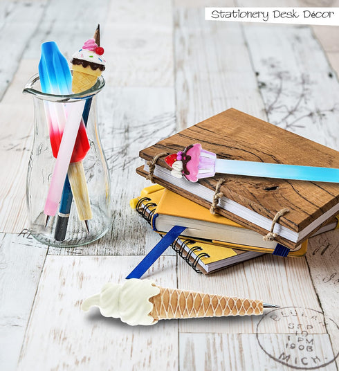 Set 4 Ice Cream Cupcake Collection Novelty Pen of Ice Treat, Vanilla Cone, Cupcake, Ice Cream Unique Ballpoint Pen