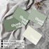Pack 40 5x3.5 Inches Paper Play Thank You Cards Bulk of Green, with Matching Stickers & Envelopes, Minimalistic Design