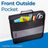 Case-it Classic Zipper Binder - 2-Inch O-Rings, 350 Sheet Capacity, Multiple Storage Pockets, Shoulder Strap