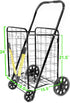 ATHome ATH Large Deluxe Rolling Utility / Shopping Cart - Stowable Folding Heavy Duty Cart with Rubber Wheels For Haul