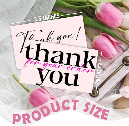 RYIGYWE 50PCS 2" 3.5" A14 Customer Thank You Cards Thank You for Supporting My Small Business x Small Customer