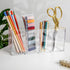 Martha Stewart Kerry Plastic 4 Compartment Pen Holder, Office Desktop Organizer with Gold Trim