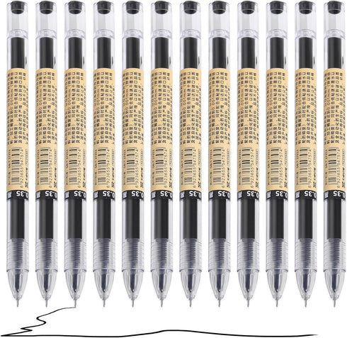 RIANCY Gel Ink Pen Japanese Style Liquid Ink Rollerball Pens Inking Pens Quick Drying 0.35mm Ultra Fine Point Ballpoint Maker Pen Premium for Office School stationery Supply by RIANCY