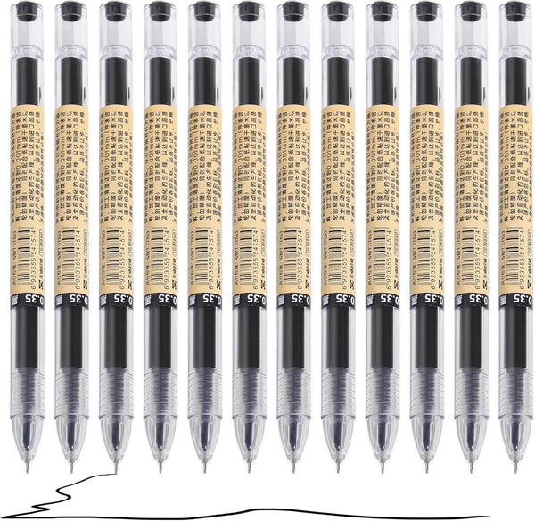 RIANCY Gel Ink Pen Japanese Style Liquid Ink Rollerball Pens Inking Pens Quick Drying 0.35mm Ultra Fine Point Ballpoint Maker Pen Premium for Office School stationery Supply by RIANCY
