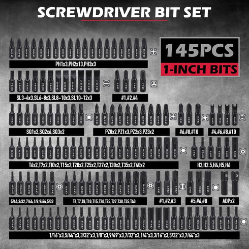 232-Piece Set, Set Ultimate Screwdriver Bit Cr-V Impact Driver Bit Includes Security Bits,Nut Driver, Ratchet Wrench