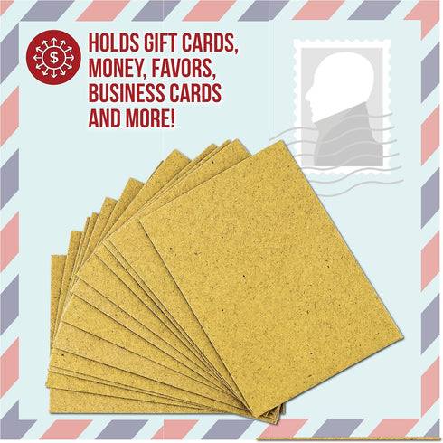 Iconikal Kraft Mini Special Occasion Envelopes, 4 x 2.75 inches, 100-Count by Iconikal