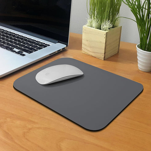 Non-Slip Rectangle Mousepad, Solid Matte Gray Mouse Pad for Home, Office, and Gaming Desk