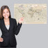 Laminated World Map Poster - Wall Chart Map of Earth, 18" x 29" (Tan)