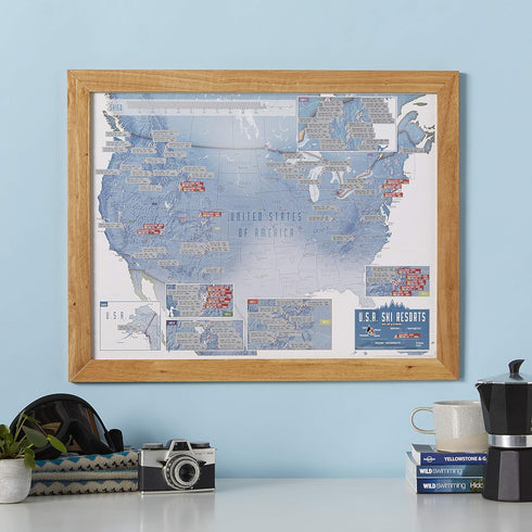 Maps International Scratch Off USA Map – Skiing Print, 17 x 22 Inches