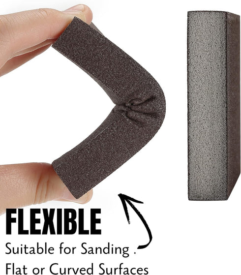 Bates Sanding Sponge, 4 Pack, 60/80/120/220 Grit Assortment, Washable and Reusable Sanding Blocks