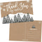 Hadley Designs 25 4x6 Woodland Christmas Holiday Thank You Postcards, Blank Cute Modern Kraft Note Card