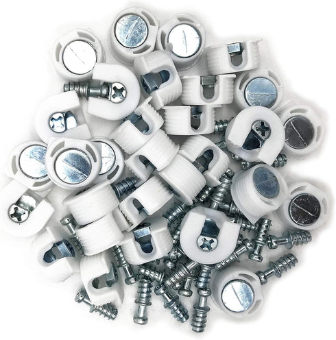 XMHF 30 Pieces White Shelf Support Holder Pin Peg with Screws