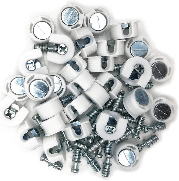 XMHF 30 Pieces White Shelf Support Holder Pin Peg with Screws