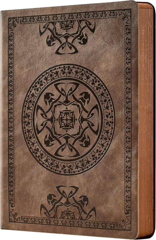 CAGIE Leather Vintage Journal for Men, Soft Cover, 180 Lay Flat Pages, 5.7'' x 8.3'', Dark Brown Writing Diary