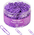Purple 500pcs Assorted Sizes Paper Clips, Vinyl Coated for Office, School