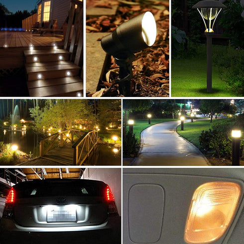 Diximus - 10 Pack Landscape Light Bulbs, Low Voltage T5 Malibu 4W Garden Bulbs, 12V Wedge Base