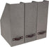 Bigso Box of Sweden Estelle Canvas Fiberboard Magazine Storage Box, Gray, 12.6" x 4.5" x 9.8"