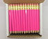 Express Pencils Deep Pink Half Pencils with Eraser - Golf, Classroom, Mini, Hexagon, Non Toxic, #2 Pencil (Box of 48)