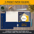 Better Office Products Two Pocket Portfolio Folders, 50-Pack, Blue, Letter Size Paper Folders