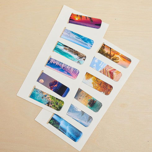 Tenare 12 Pcs Magnetic Bookmarks, Assorted Double Side Cute Magnet Page Markers for Reading Supplies