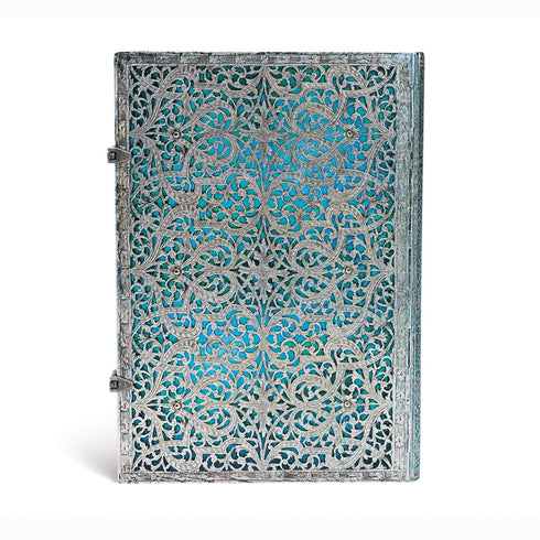 Paperblanks | Maya Blue | Silver Filigree Collection | Hardcover | Grande | Unlined | 240 Pg | 120 GSM