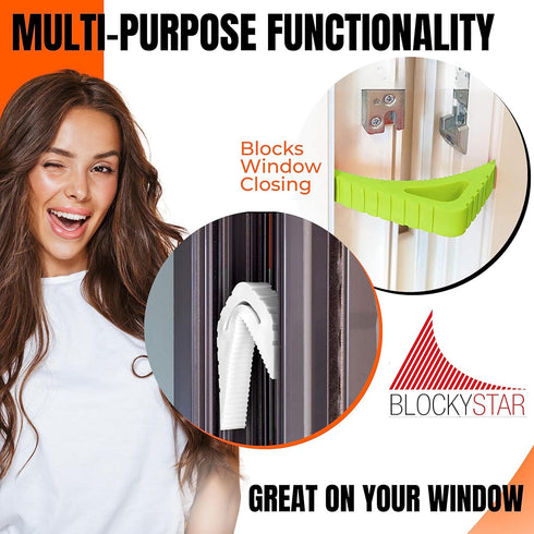 Door Stopper & Window Stopper, Flexible Rubber Door Wedge, Decorative Door Stoppers for Bottom of Door Security,