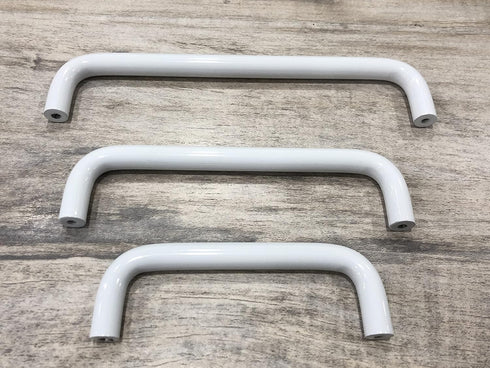 2Pcs 4.13" Arch Bow Cabinet Pull, Aluminum Closet Door Hardware Handle, Hole Dia.3.78"/96mm, White