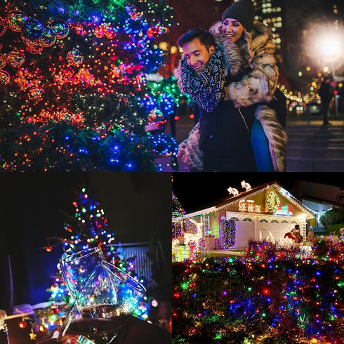 328 1000 8 WATERGLIDE Extra Long FT Fairy String Lights, LED Outdoor Green Wire Christmas Lights, Plug in Mini Light