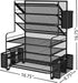 Simple Trending 7 Tier Desk File Organizer, Letter Tray Paper Organizer with Pen Holder and Metal Hanging Basket (Black)