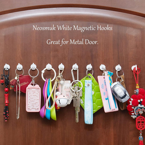 Neosmuk Magnetic Hooks - Heavy Duty Earth Magnets with Hook for Refrigerator, Extra Strong for Hanging