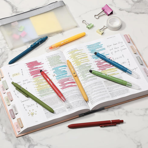 Mr. Pen Bible Highlighters & Pens, 8 Pack - Vibrant Gel Highlighters, No Bleed Through, Bible Journaling Kit